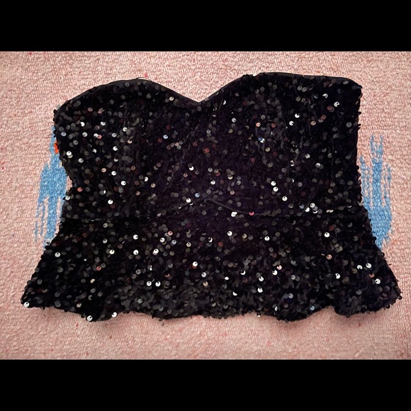 Sequin tube top with zipper - Picture 1 of 2
